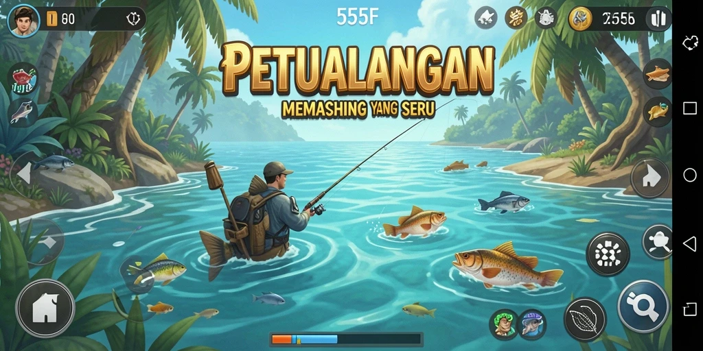 Tangkapan ikan besar di laut biru yang menakjubkan.