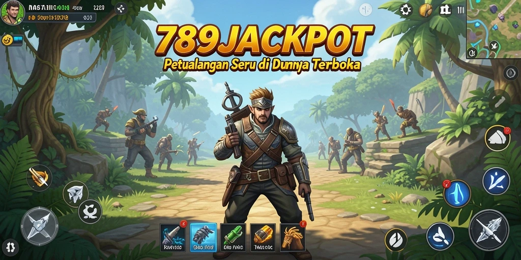 Tangkapan layar gameplay 789JACKPOT yang menunjukkan petualangan seru di dunia terbuka.