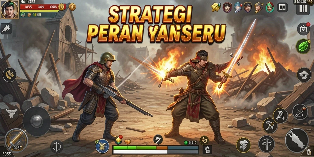 Tampilan gameplay seru dari 8055 dengan strategi mendalam.