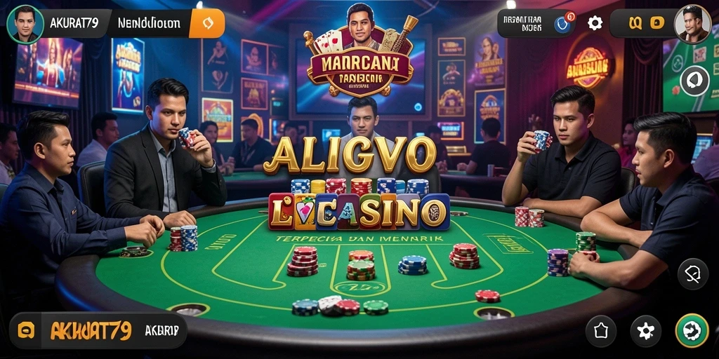 Tampilan menarik dari gameplay Live Casino AKURAT79 yang memikat.
