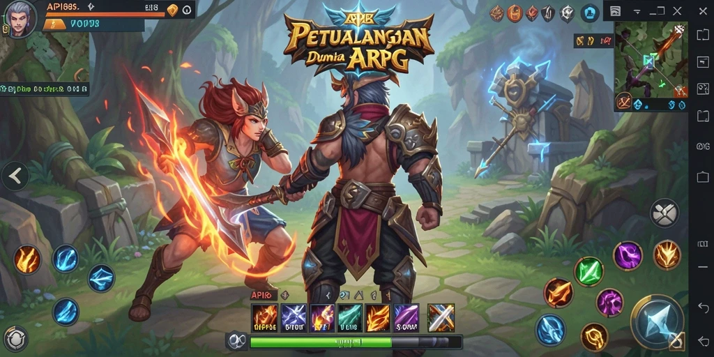 Screenshot gameplay ARPG API88 yang menampilkan pertarungan epik.