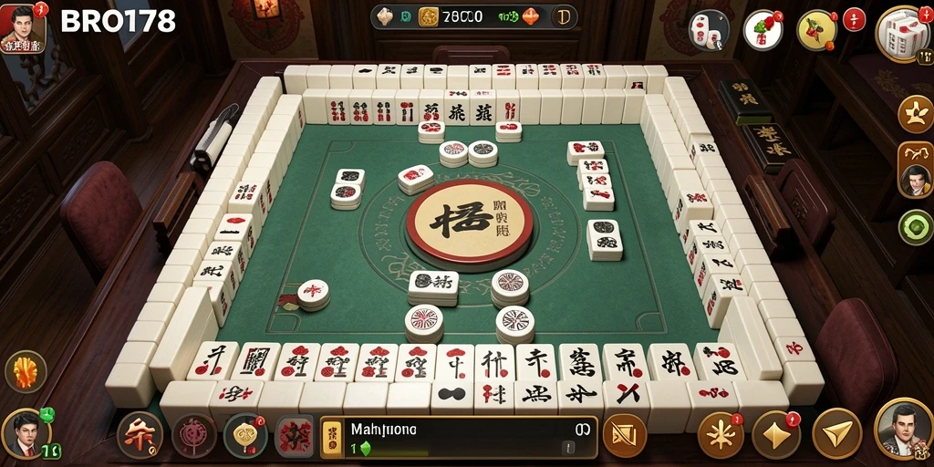 Tampilan gameplay seru dari BRO178 yang memperlihatkan keseruan Mahjong.