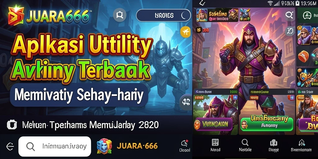 Screenshot utama JUARA666 menampilkan tampilan antarmuka aplikasi Utility yang modern dan intuitif.
