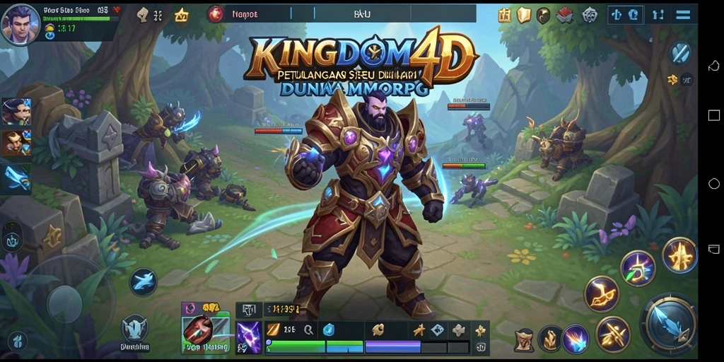 Tampilan dinamis gameplay dalam KINGDOM4D dengan petualangan seru.