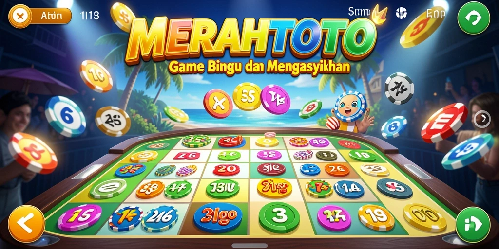 Gameplay Bingo seru di MERAHTOTO dengan tampilan grafis yang menarik.