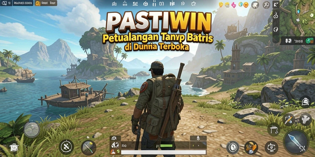 Screenshot gameplay <strong>PASTIWIN</strong> menunjukkan eksplorasi dunia yang indah.