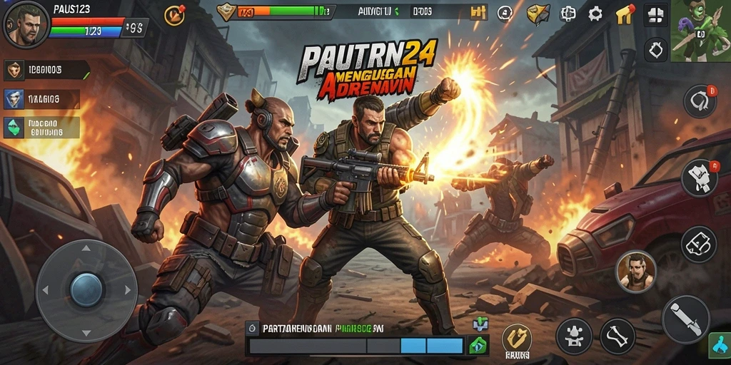 Screenshot gameplay PAUS123 yang menampilkan pertarungan seru dan dinamis.