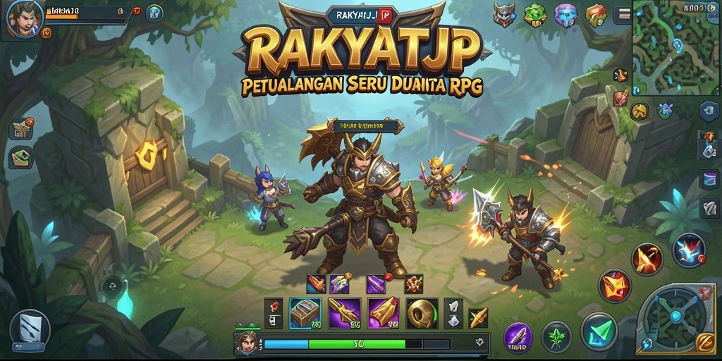 Tampilan gameplay menakjubkan di RAKYATJP dengan pertarungan yang intens.