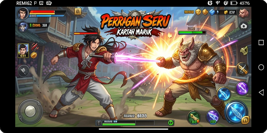 Screenshot REMI62 menampilkan aksi pertarungan seru dengan grafik menawan.