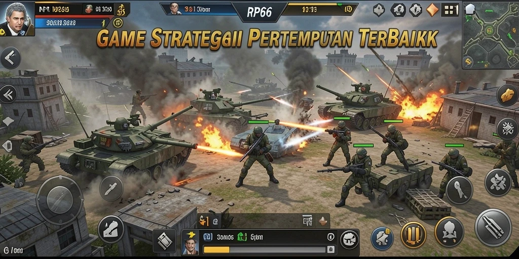 Tampilan menegangkan gameplay SLG RP66 dengan pertempuran strategi.