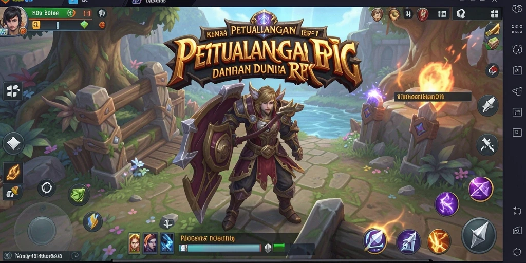 Screenshot menunjukkan aksi seru RPG dengan karakter yang sedang bertarung.