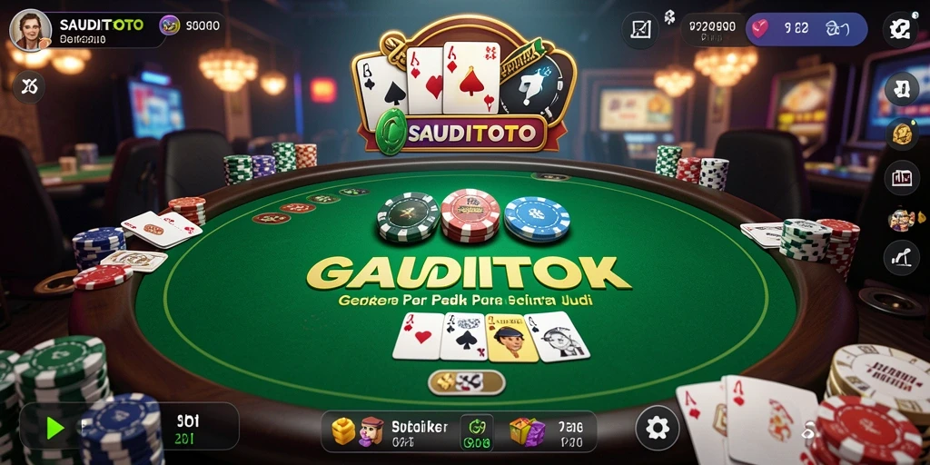 Tangkapan layar gameplay SAUDITOTO menampilkan suasana permainan Poker yang mendebarkan.